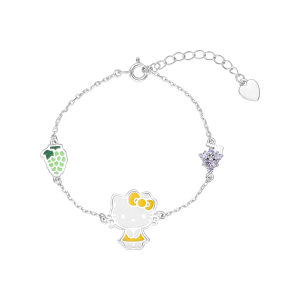 Lắc tay Bạc đính đá PNJ ❤️ Hello Kitty Grow with you ZTMXW060012