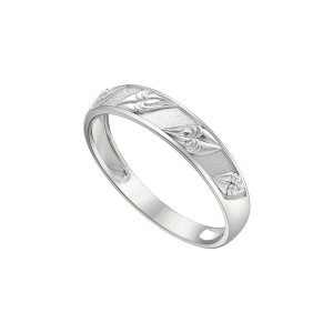 Nhẫn nam Vàng Trắng 58,5% (14K) PNJ Trầu cau 0000W003817