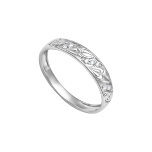 Nhẫn Kim cương Vàng Trắng 58,5% (14K) PNJ Trầu cau DD00W006518