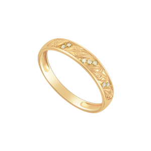 Nhẫn Kim cương Vàng 58,5% (14K) PNJ Trầu cau DD00Y006523