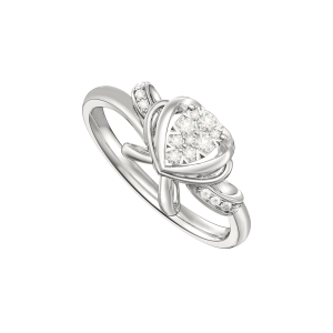 Nhẫn Kim cương Vàng Trắng 58,5% (14K) PNJ Trầu cau DDDDW016369