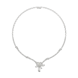 Dây cổ cưới Kim cương Vàng Trắng 58,5% (14K) PNJ Trầu cau DDDDW001161