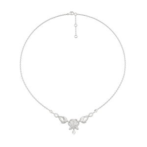 Dây cổ Kim cương Vàng Trắng 58,5% (14K) PNJ Trầu cau DDDDW001162