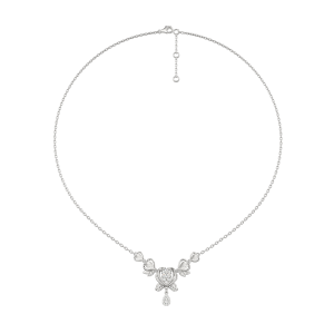 Dây cổ Kim cương Vàng Trắng 58,5% (14K) PNJ Trầu cau DDDDW001163