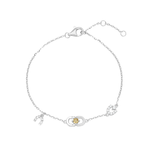 Lắc tay Vàng Trắng 41,6% (10K) Đính đá Citrine PNJ Magnétique CTXMW000016