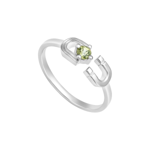 Nhẫn Vàng Trắng 41,6% (10K) Đính đá Peridot PNJ Magnétique NP00W000006