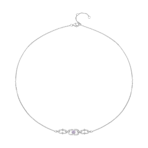 Dây cổ Vàng Trắng 41,6% (10K) Đính đá Amethyst PNJ Magnétique ATXMW000007