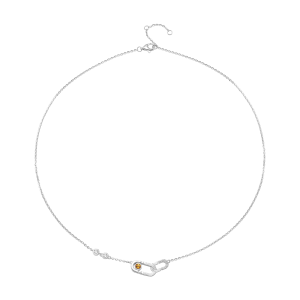 Dây cổ Vàng Trắng 41,6% (10K) Đính đá Citrine PNJ Magnétique CTXMW000005