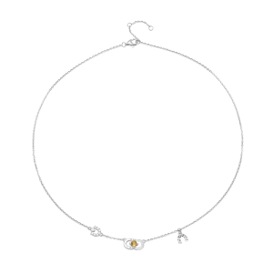 Dây cổ Vàng Trắng 41,6% (10K) Đính đá Citrine PNJ Magnétique CTXMW000006