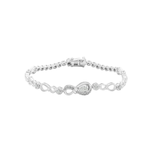 Lắc tay Kim cương Vàng Trắng 58,5% (14K) PNJ Family Infinity DDDDW001117
