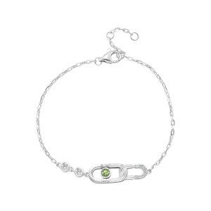 Lắc tay Vàng Trắng 41,6% (10K) Đính đá Peridot PNJ Magnétique NPXMW000004
