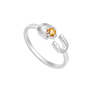 Nhẫn Vàng Trắng 41,6% (10K) Đính đá Citrine PNJ Magnétique CT00W000019