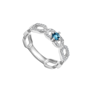 Nhẫn Vàng Trắng 41,6% (10K) Đính đá Topaz PNJ Magnétique TPXMW000824