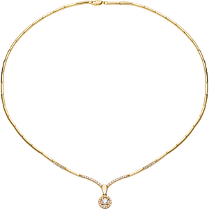 Dây Cổ PNJ Vàng 18K đính đá CZ