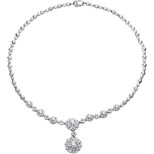 Dây cổ PNJ Vàng trắng 10K đính đá ECZ 80821.106