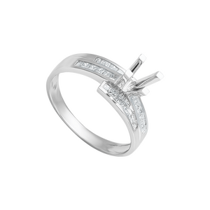 Vỏ nhẫn Kim cương Vàng trắng 18K PNJ 00DDW000317