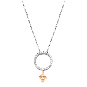 Dây cổ bạc đính đá PNJSilver Friendzone Breaker hình trái tim XMXMH000010