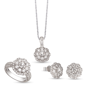 Bộ trang sức Vàng trắng 14K Kim cương PNJ 00631-01994