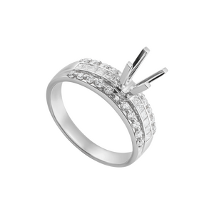 Vỏ nhẫn Kim cương Vàng trắng 75% (18K) PNJ 00DDW000648