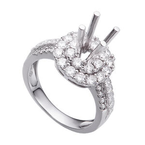 Vỏ Nhẫn Kim Cương PNJ vàng trắng 18K 80391.5A0