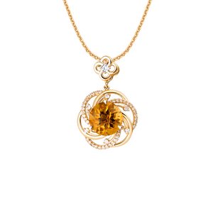 Mặt dây chuyền PNJ Vàng 18K đính đá Citrine