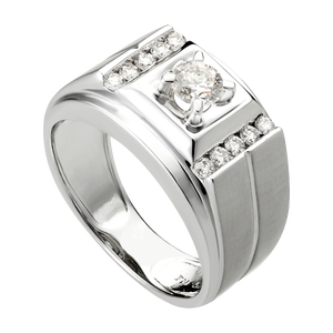 Nhẫn nam Kim cương Vàng trắng 14K PNJ DDDDW000346