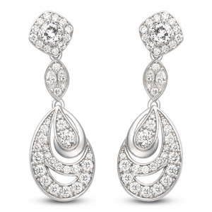 Bông tai Kim cương PNJ Vàng trắng 14K 89490.5A1