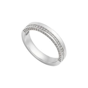 Nhẫn cưới Kim cương Vàng trắng 14K PNJ True Love 19 DDDDW003707