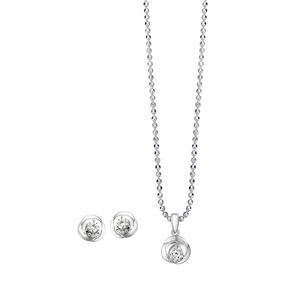 Bộ trang sức kim cương Vàng trắng 14K DisneyIPNJ Beauty & The Beast 01565-00967