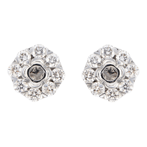 Vỏ bông tai Kim cương Vàng trắng 18K PNJ 00DDW000447