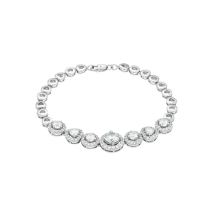 Lắc tay Vàng trắng 10K đính đá ECZ Swarovski PNJ XMXMW000244