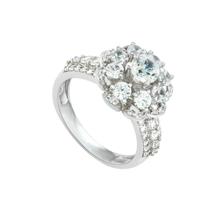 Nhẫn Vàng trắng 10K đính đá ECZ Swarovski PNJ XMXMW001729