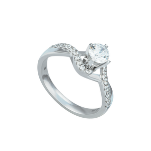 Nhẫn Vàng trắng 10K đính đá ECZ Swarovski PNJ XMXMW001737