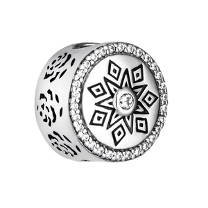 Hạt charm xỏ DIY PNJSilver hình dẹt tròn XMXMK060092