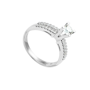 Nhẫn kim cương vàng trắng 14K PNJ DDDDW002566