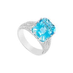 Nhẫn Vàng trắng 14K đính đá Topaz PNJ TPXMW000386