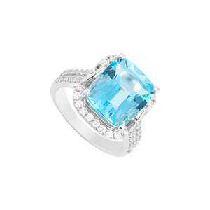 Nhẫn Vàng trắng 14K đính đá Topaz PNJ TPXMW000387