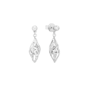 Bông tai Vàng trắng Ý 18K PNJ 0000W001071