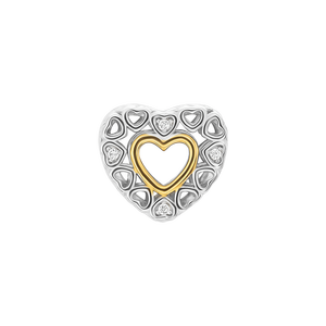Hạt charm xỏ DIY PNJSilver hình trái tim khoét lòng 00XMW060034