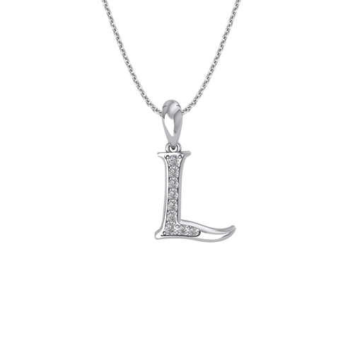 Mặt dây chuyền Kim cương Vàng Trắng 14K PNJ chữ L DDDDW002570
