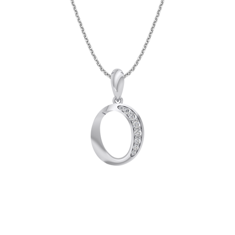 Mặt dây chuyền Kim cương Vàng Trắng 14K PNJ chữ O DDDDW002573
