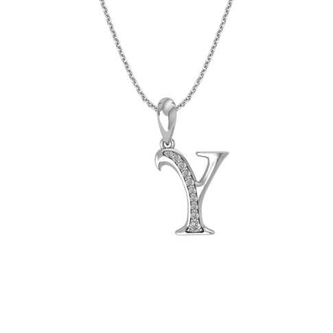 Mặt dây chuyền Kim cương Vàng Trắng 14K PNJ chữ Y DDDDW002581