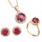 Bộ trang sức PNJ vàng 18K đính đá Ruby