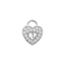 Hạt charm xỏ DIY PNJSilver hình ổ khóa trái tim 00XMW060010